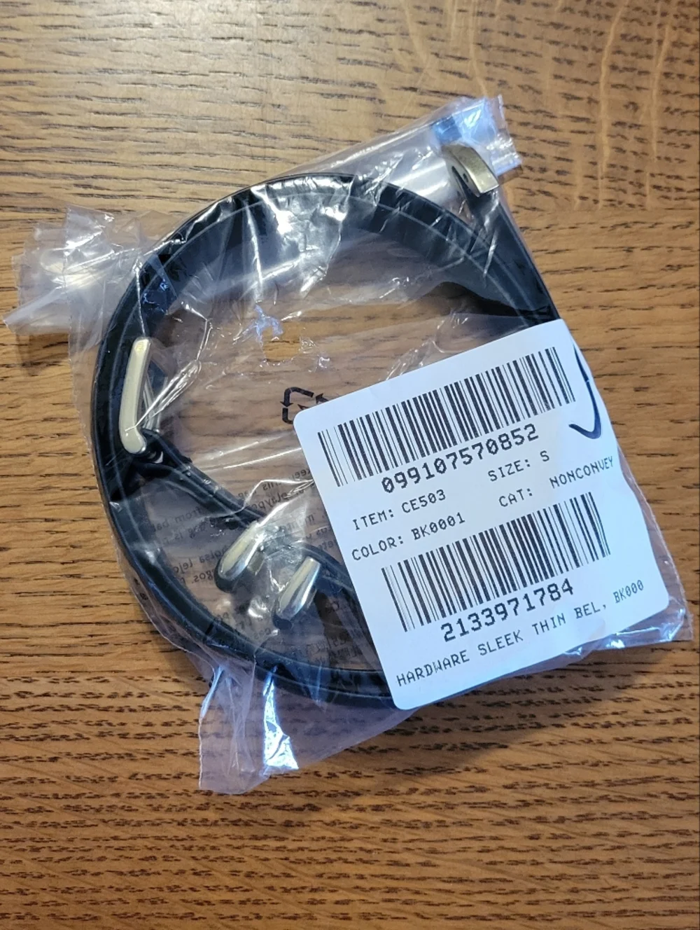 J. Crew Thin Spazzolato Italian leather belt - black with gold hardware - Picture 5 of 10